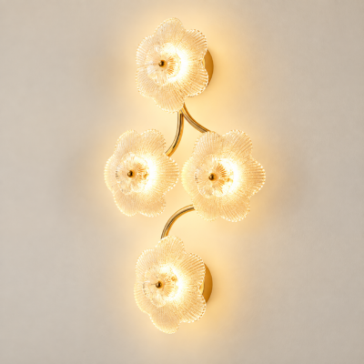 Glass Wall Light – 4-Petal Modern LED Feature Lamp