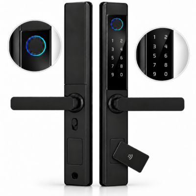 Smart Door Lock with Fingerprint, Keypad, Card & Key Entry